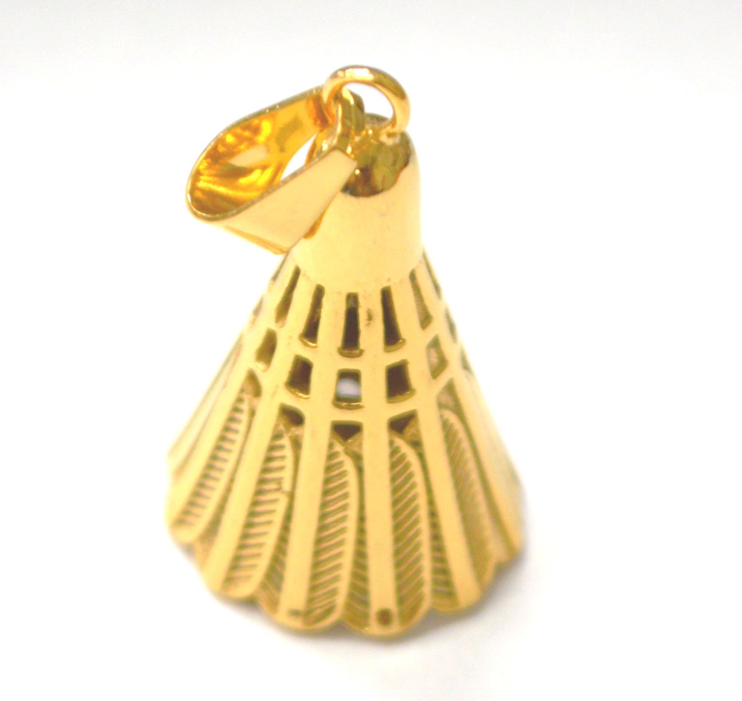 Shuttlecock Ball Gold IP Plated Pendant 86-2826G