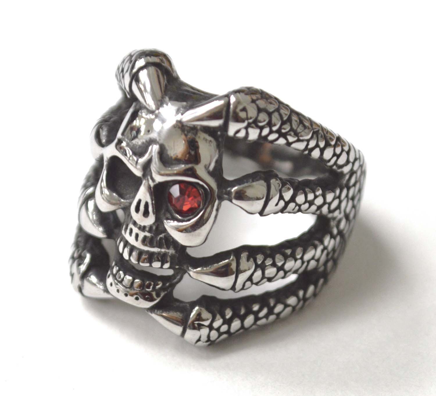 Skull with Red Eye Ring 81-1529