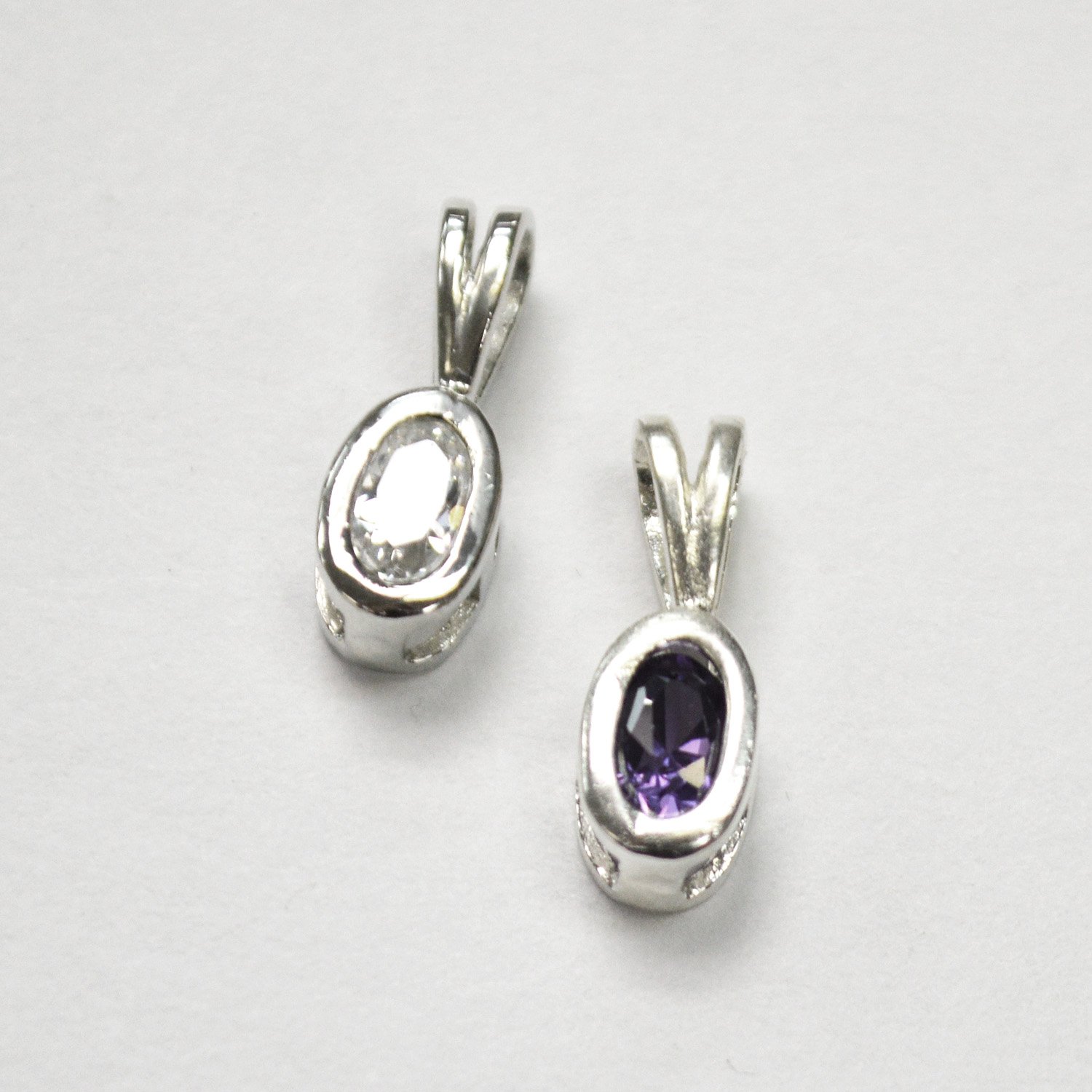 CZ Stone Pendant Sterling Silver 56-2126