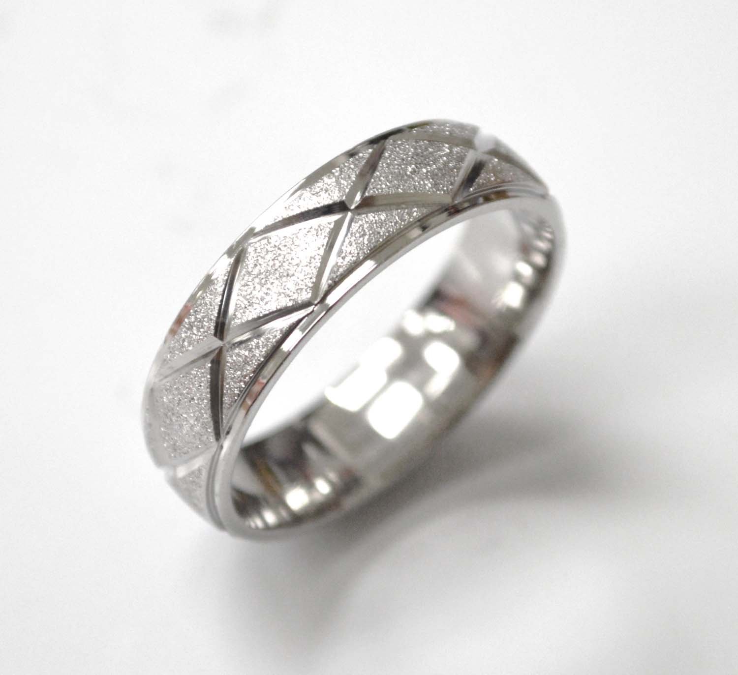 Glitter Stainless Steel Ring 81-1558S