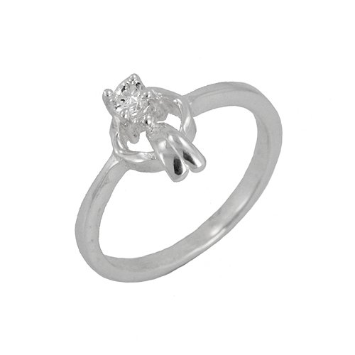 CZ Stone Ring Sterling Silver 51-2075