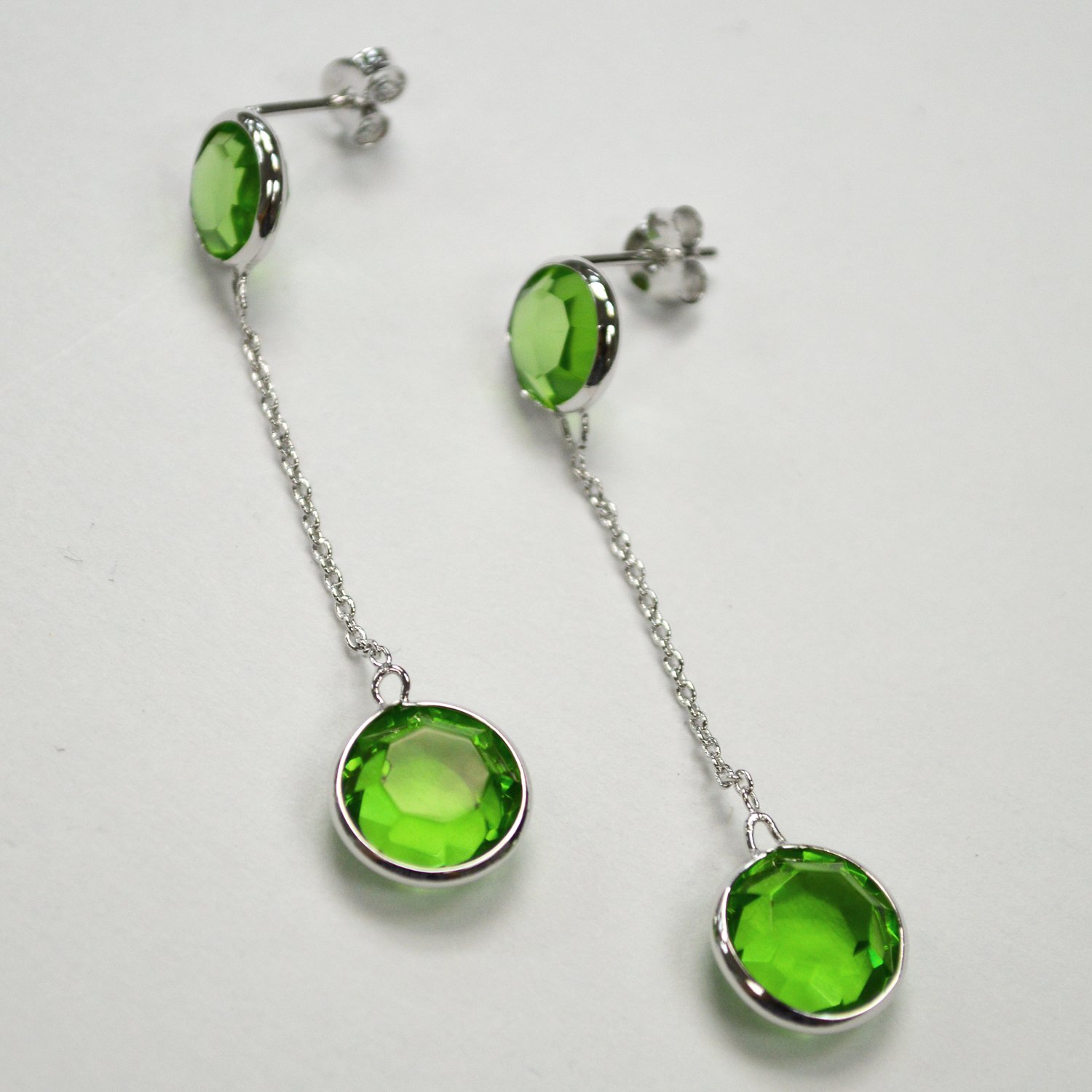 Crystal Stones Sterling Silver Earrings 53-4031-2