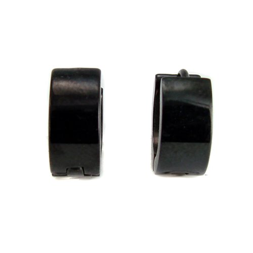 BLACK HUGGIE EARRINGS