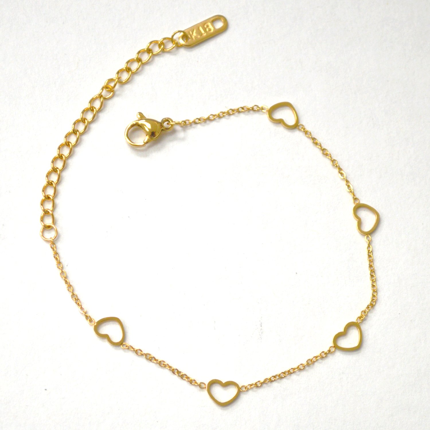 Cut Out Heart Gold Plated Bracelet 84-1996G