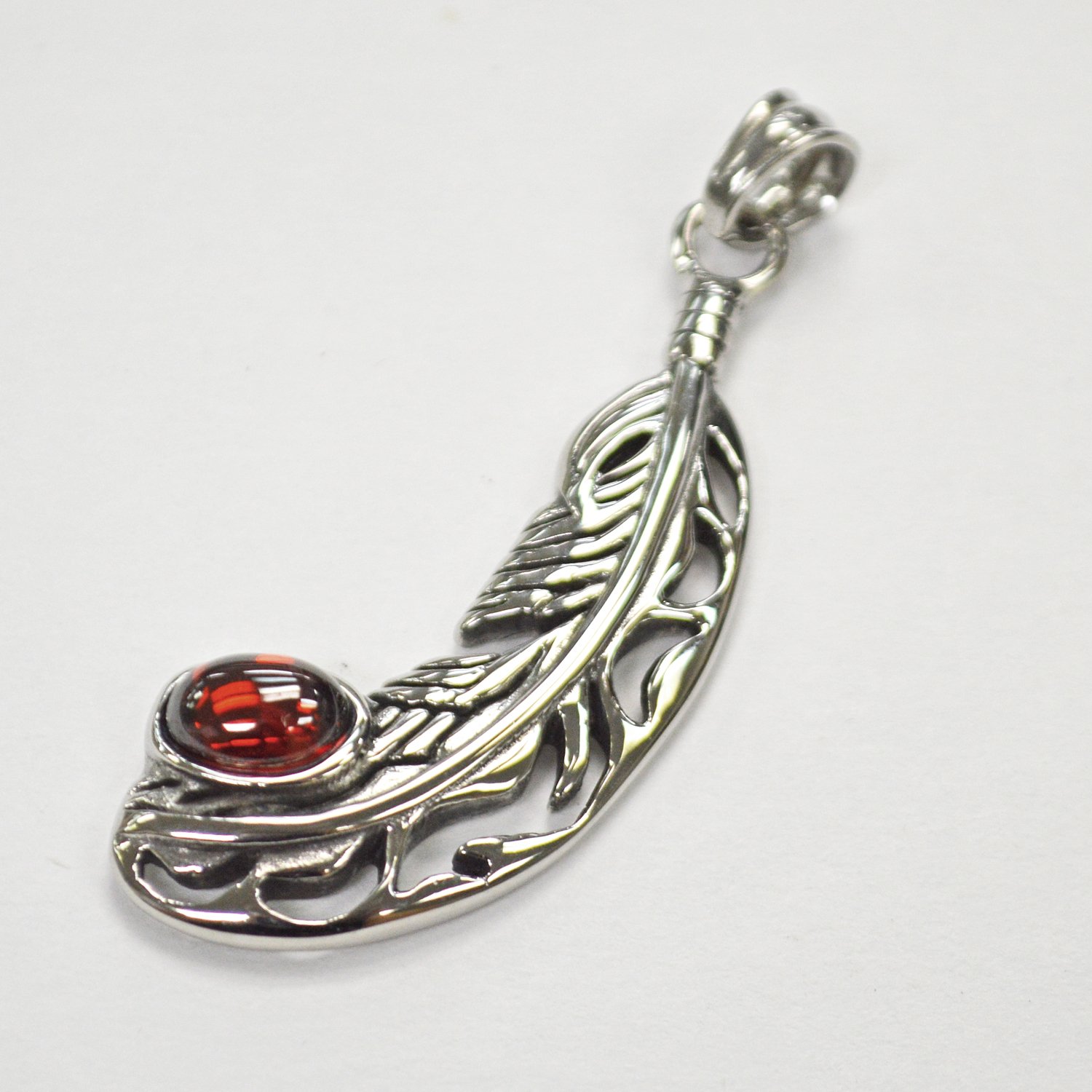 Feather with Stone Pendant 86-2274