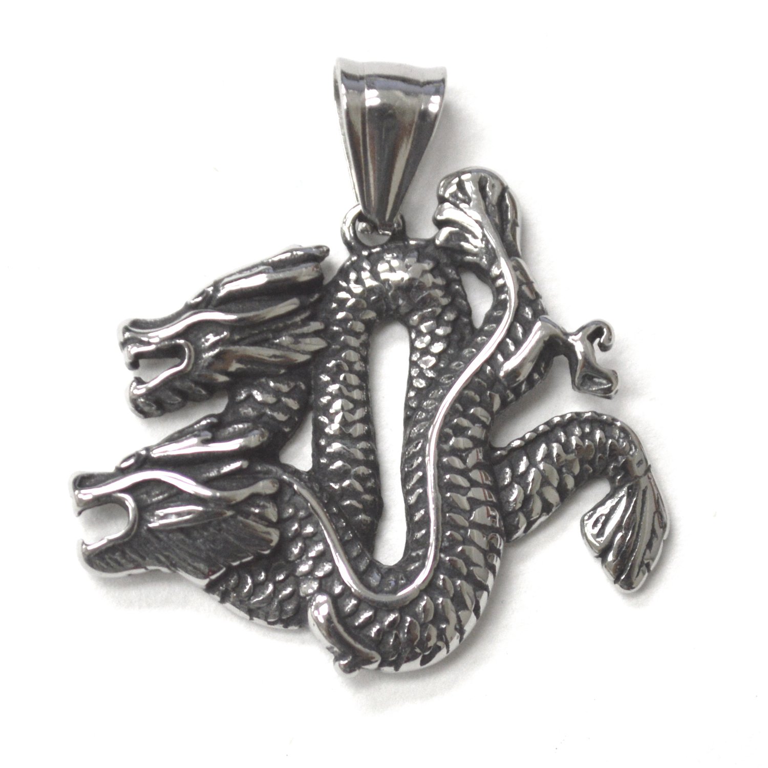 Double Head Dragon Stainless Steel Pendant 86-3010