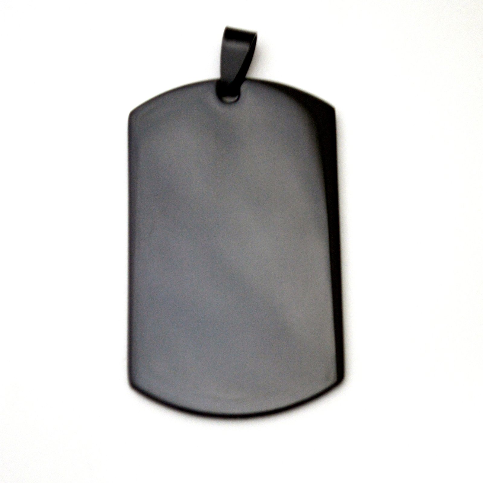 Black Plated Dog Tag Pendant 86-563B