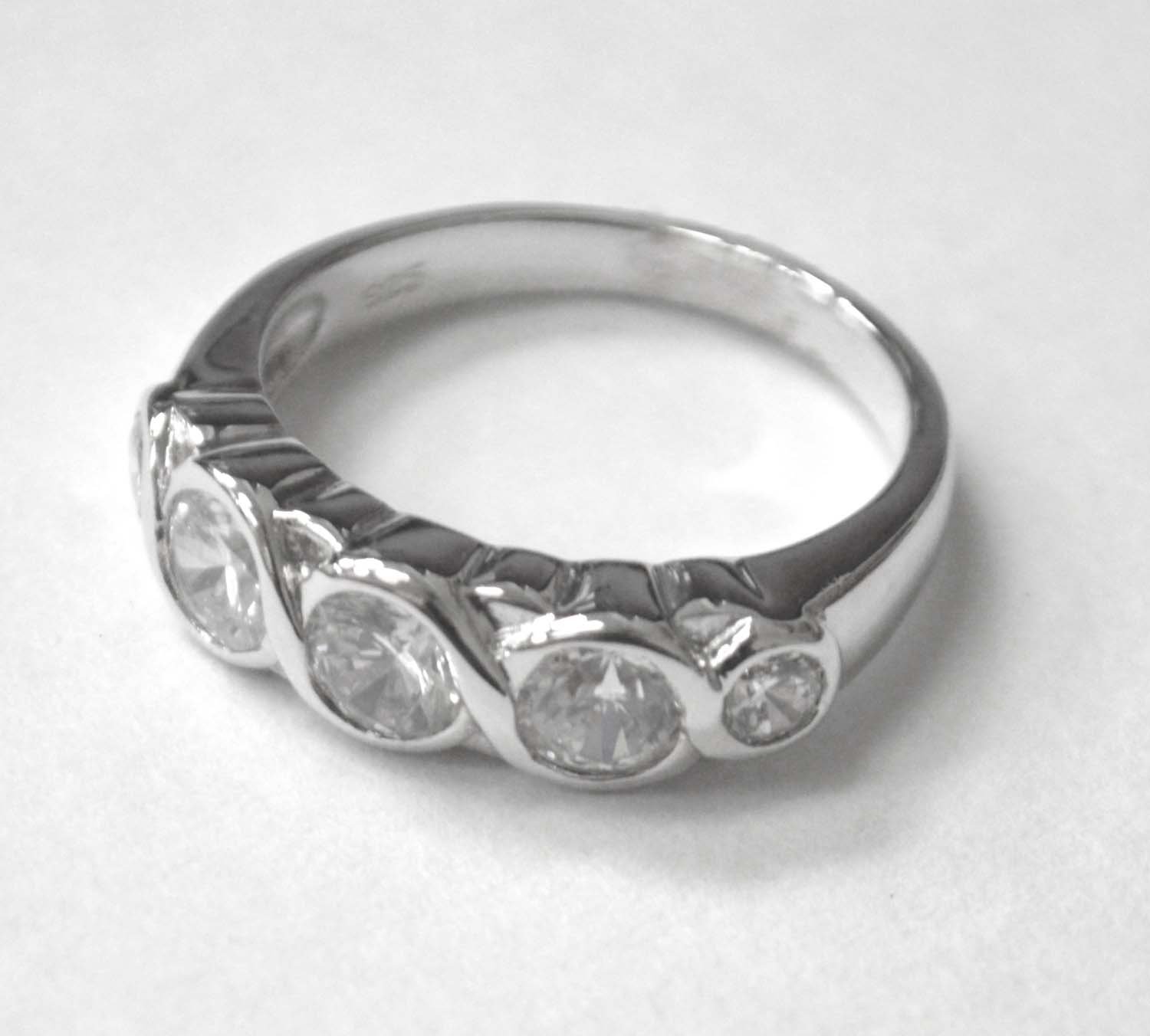 CZ Stone Ring Sterling Silver 51-2035