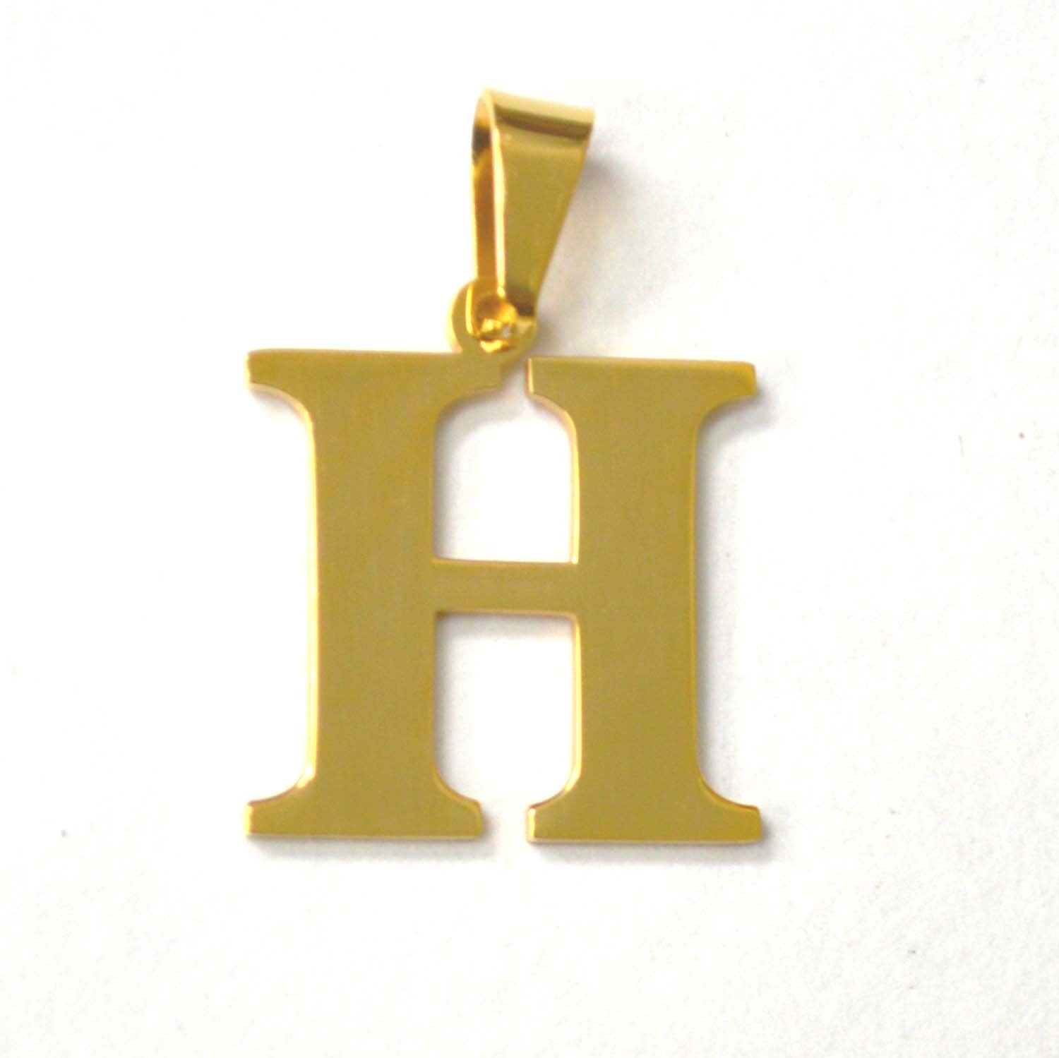 H Initial Gold IP Plated Pendant 86-278G-H