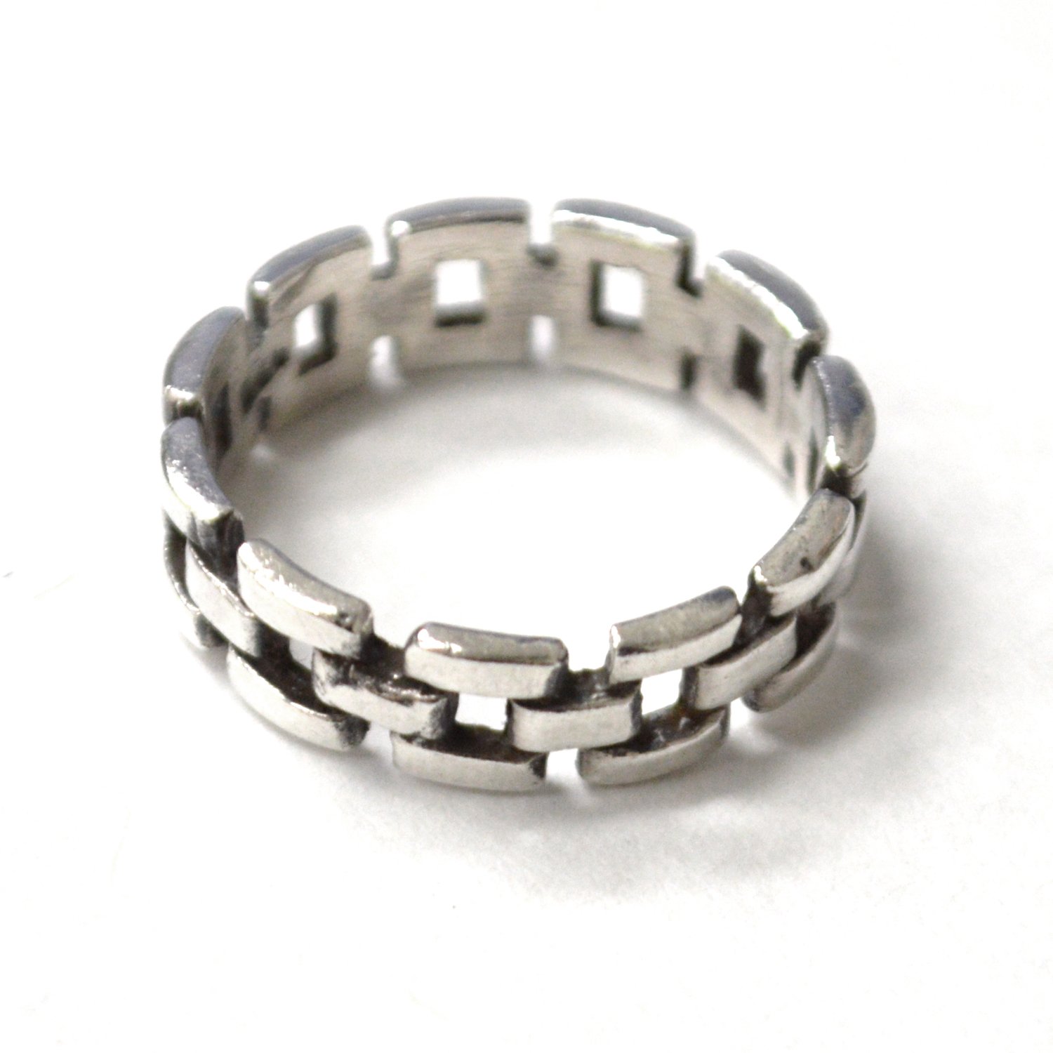 Brick Pattern Sterling Silver Ring 51-1231