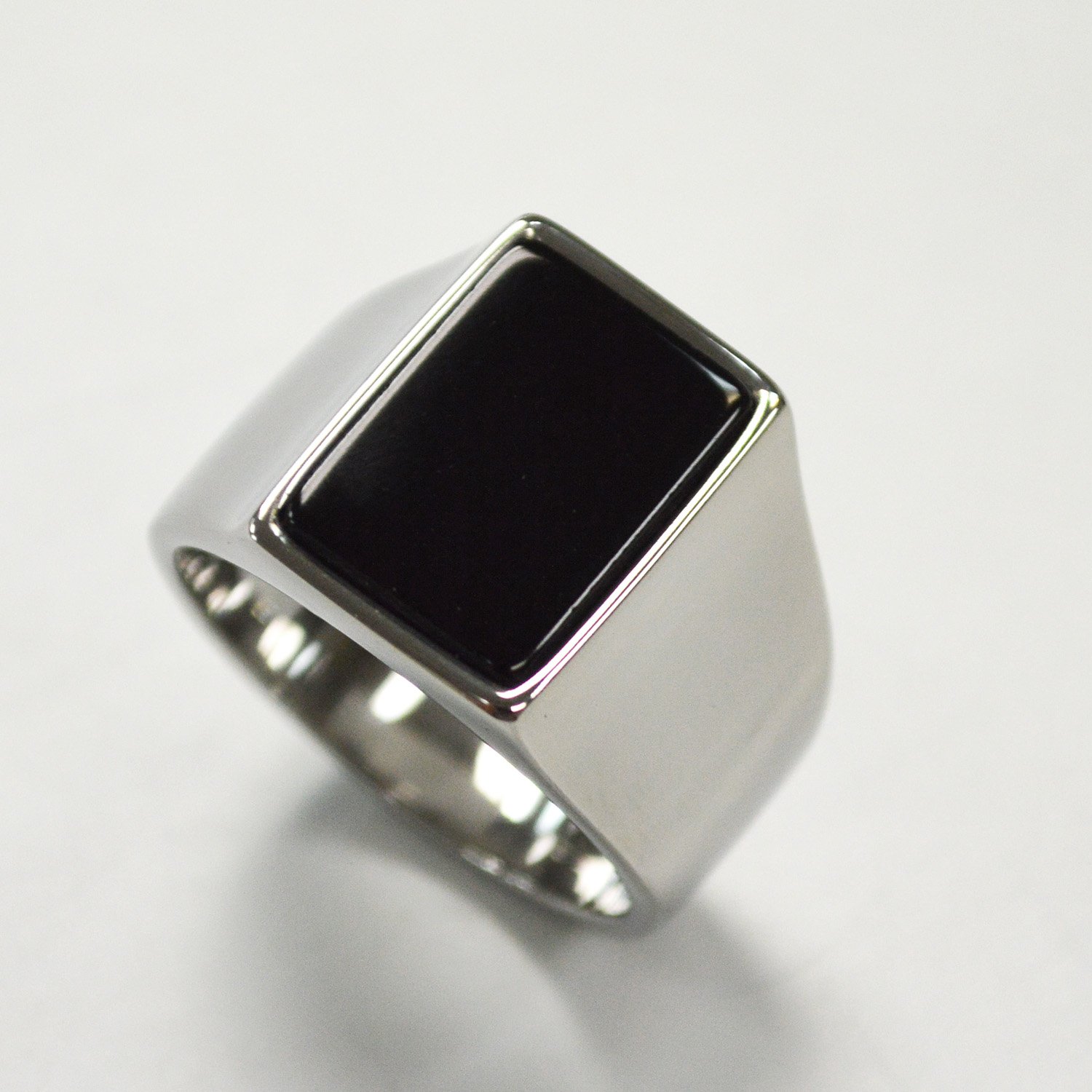 Black Stone Shiny Finished  Ring 81-1180-SH