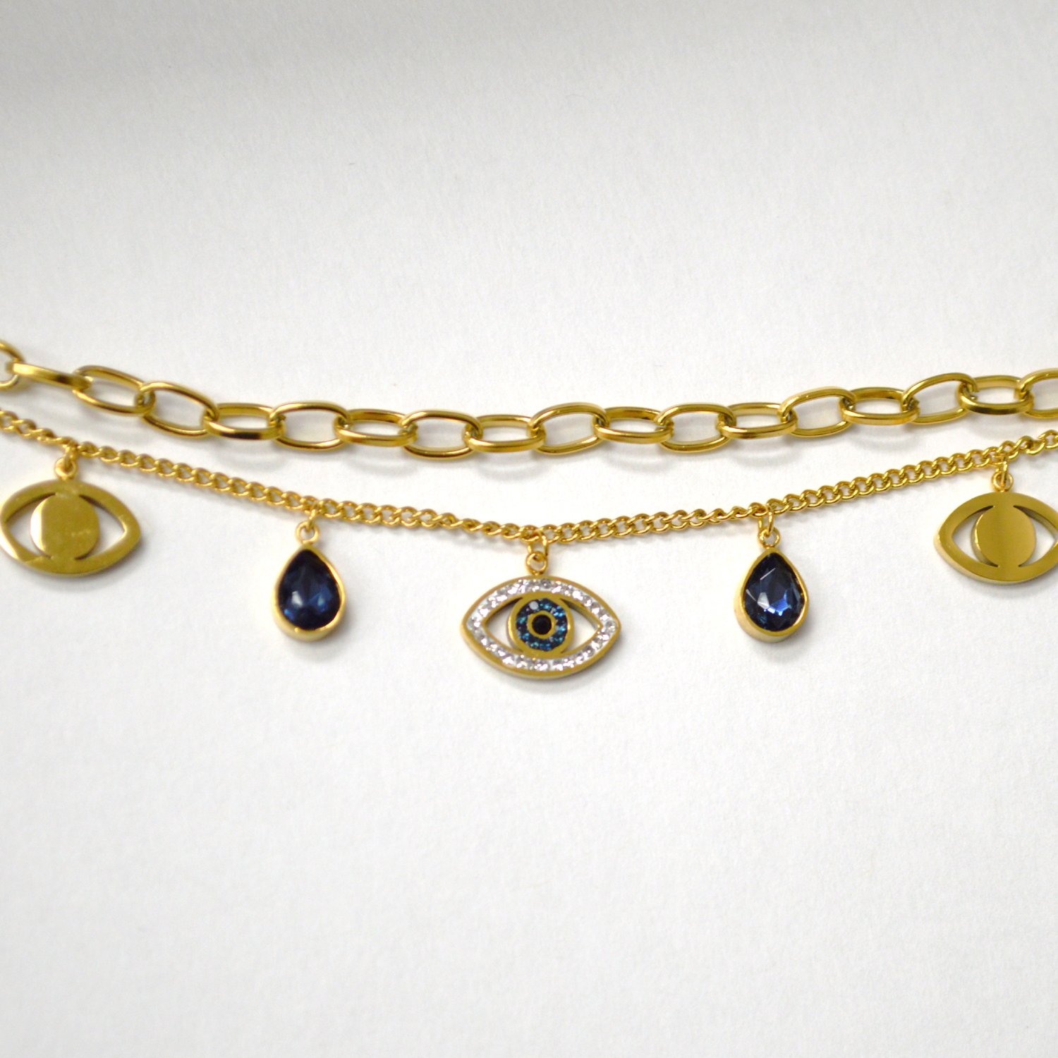 2 Strand Charm Gold Plated Bracelet 84-1935G