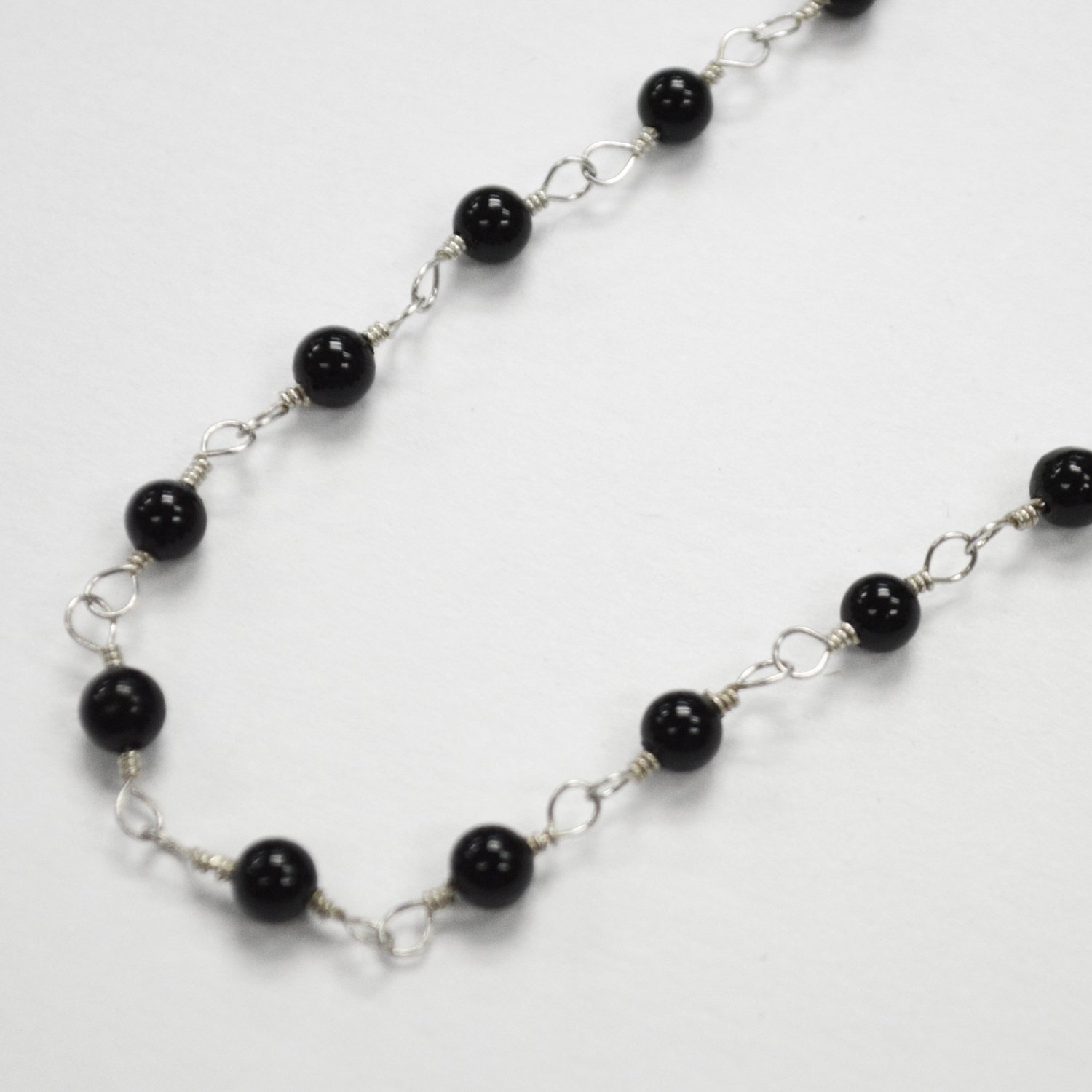 Black Onyx Bead Necklace 55-2057