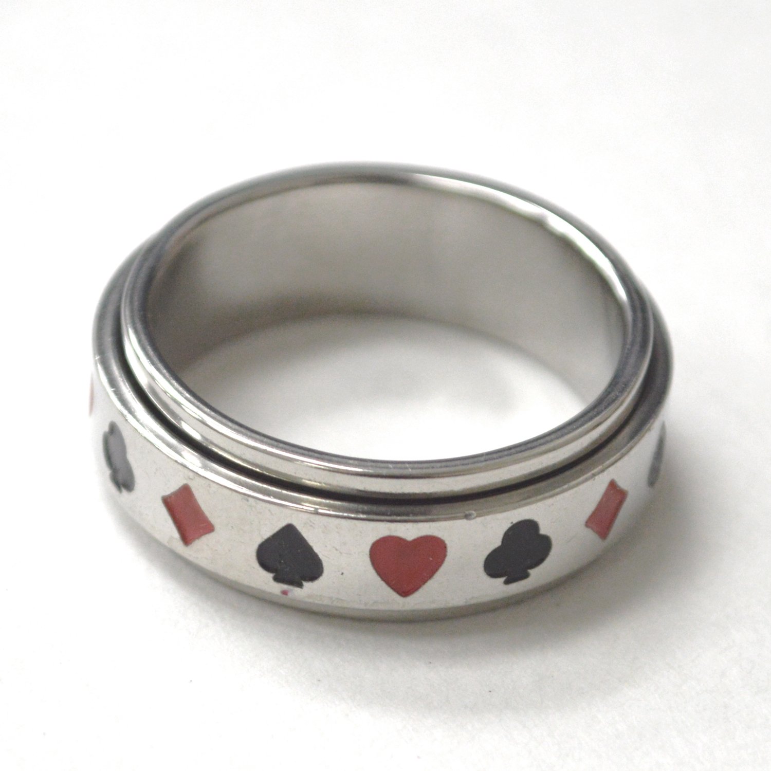 Playing Card Spinner Stainless Steel Ring 81-1761