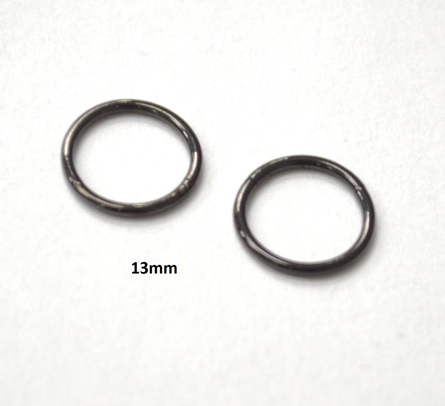 Hinged Black Plated Hoops Earrings 83-820B-13