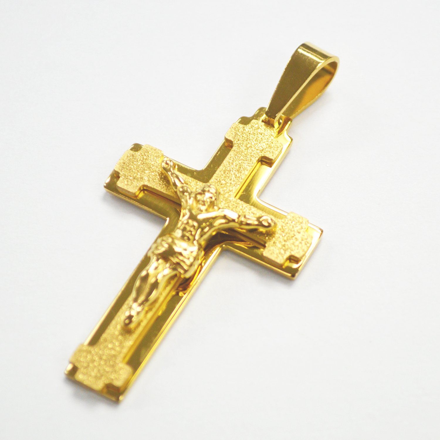 Crucifix Glitter Gold IP Plated  86-2250G