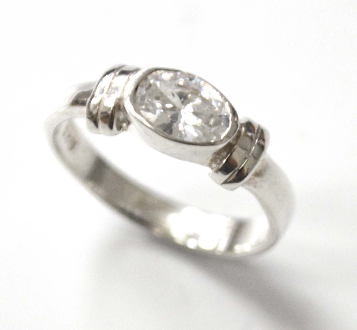 CZ Stone Ring Sterling Silver 51-2069