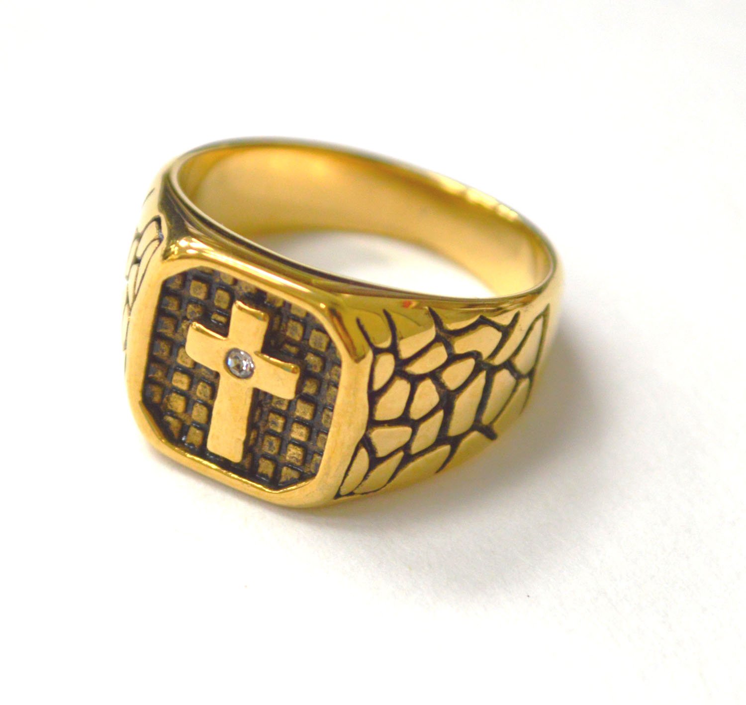 Cross Gold IP Plated Ring 81-1609G