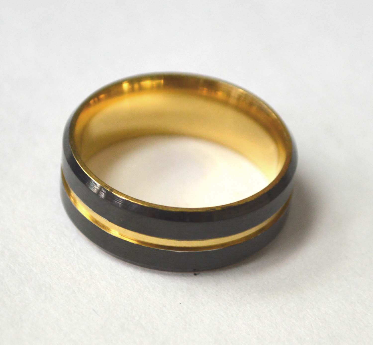 2 Tone Gold/Black Plated Ring  81-1497
