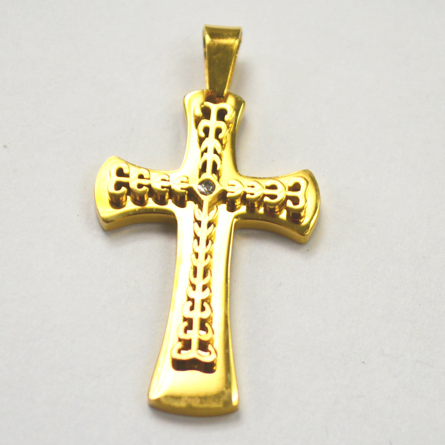 Cross  Gold IP Plated Pendant 86-2000G