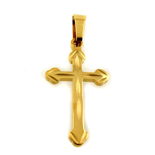 Cross Pendant Gold IP Plated 86-989G