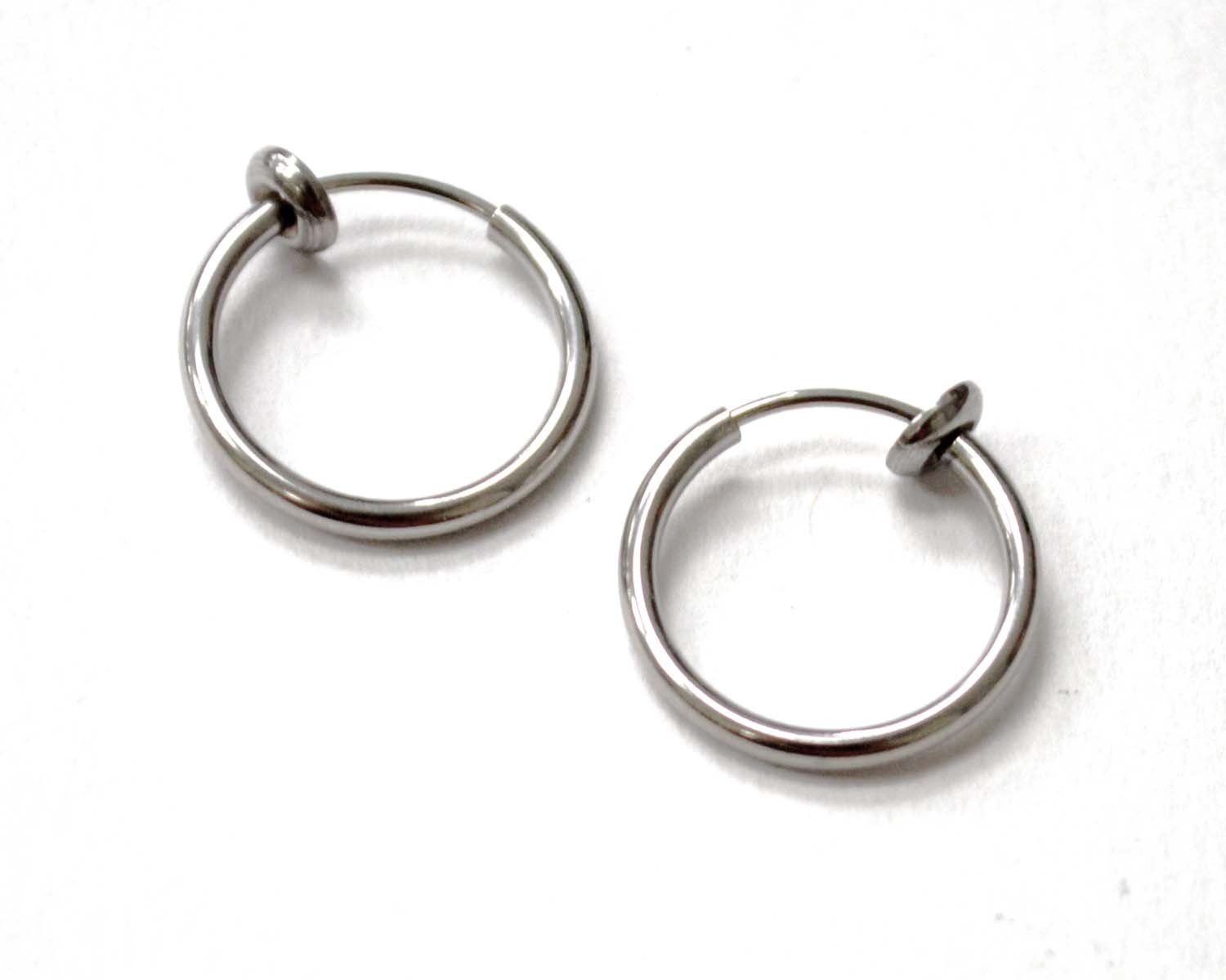 Spring Hoops Stainless Steel Earring 83-722S-2