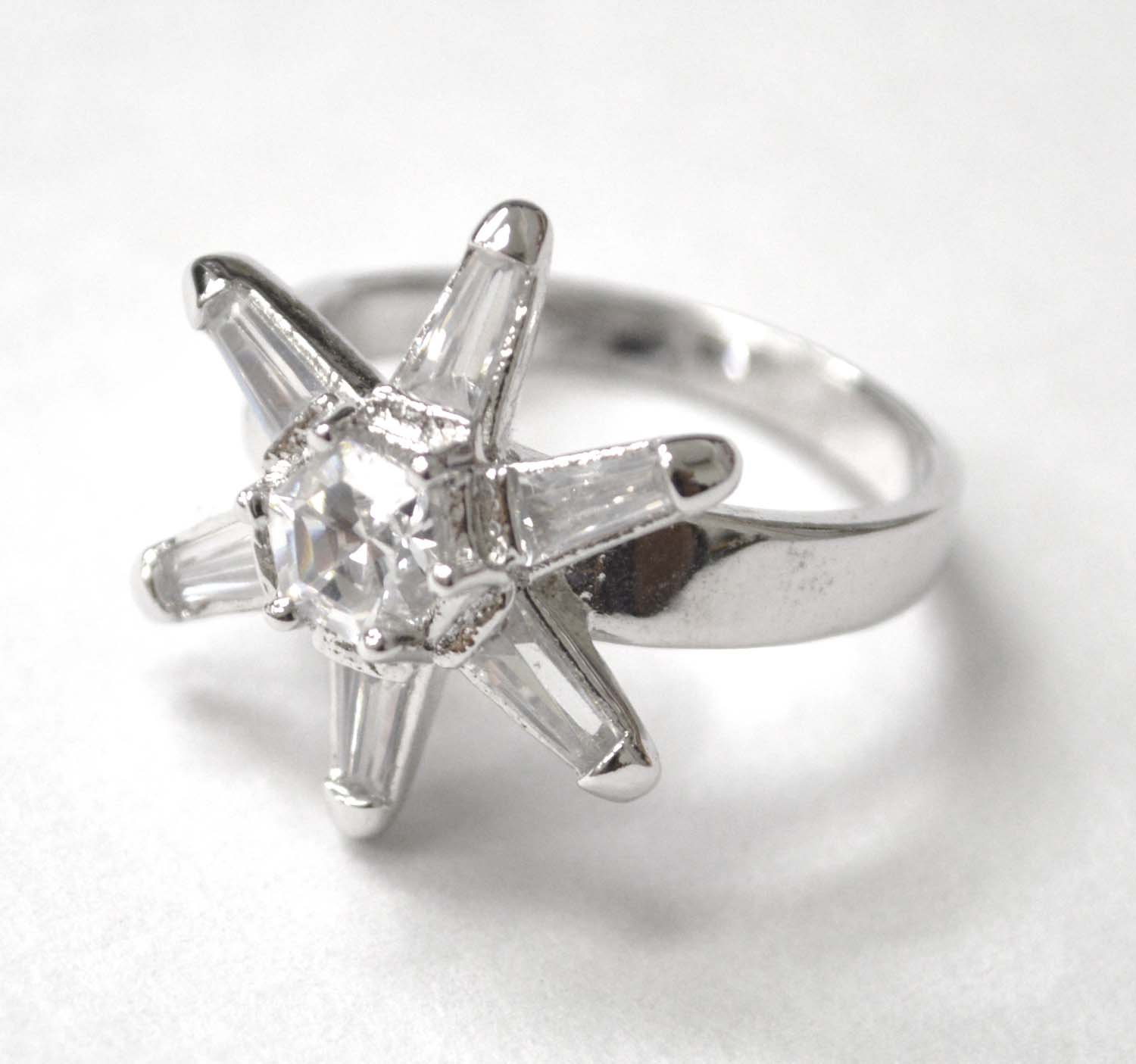 CZ Stone Ring Sterling Silver 51-2085