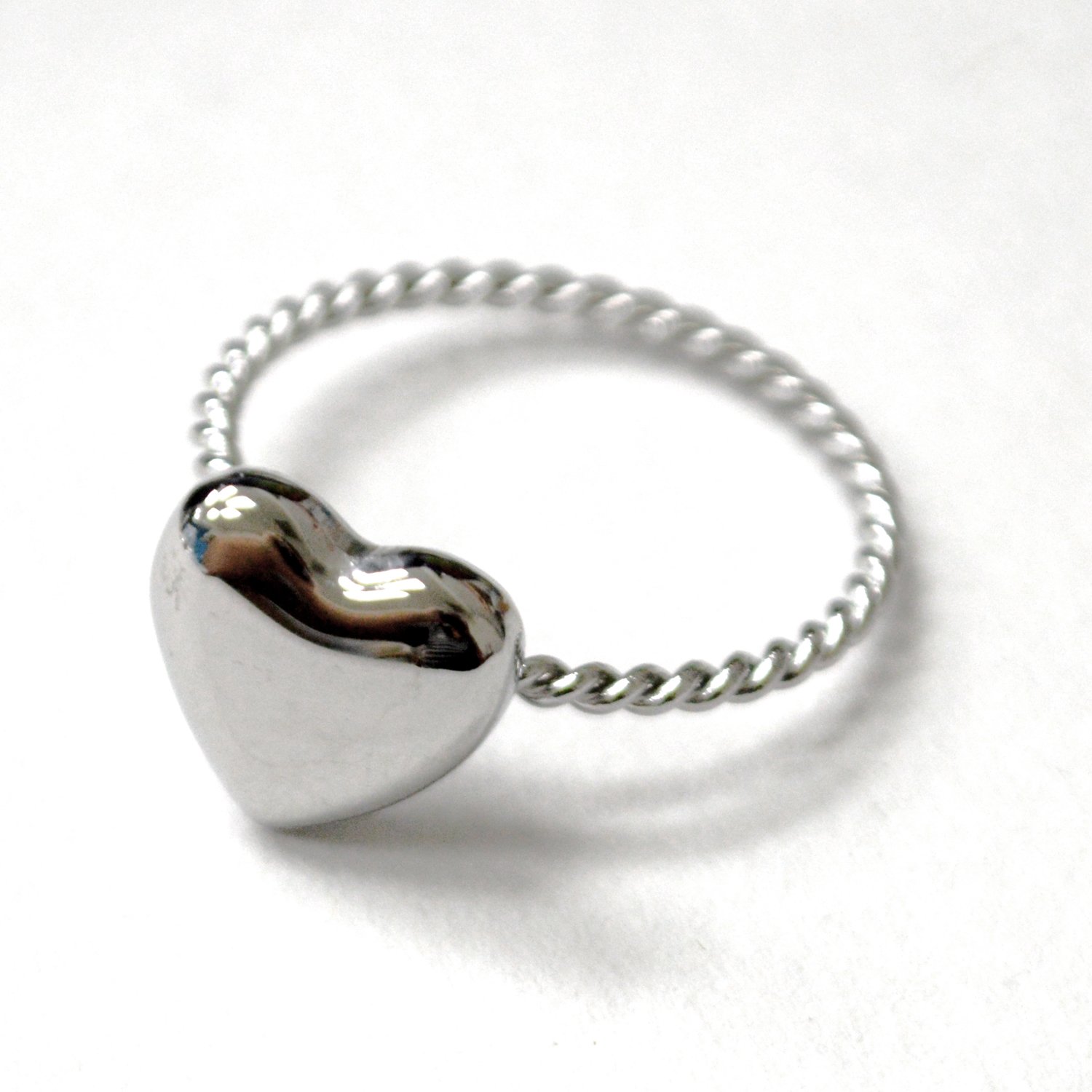 Puff Heart Stainless Steel Ring 81-1772S