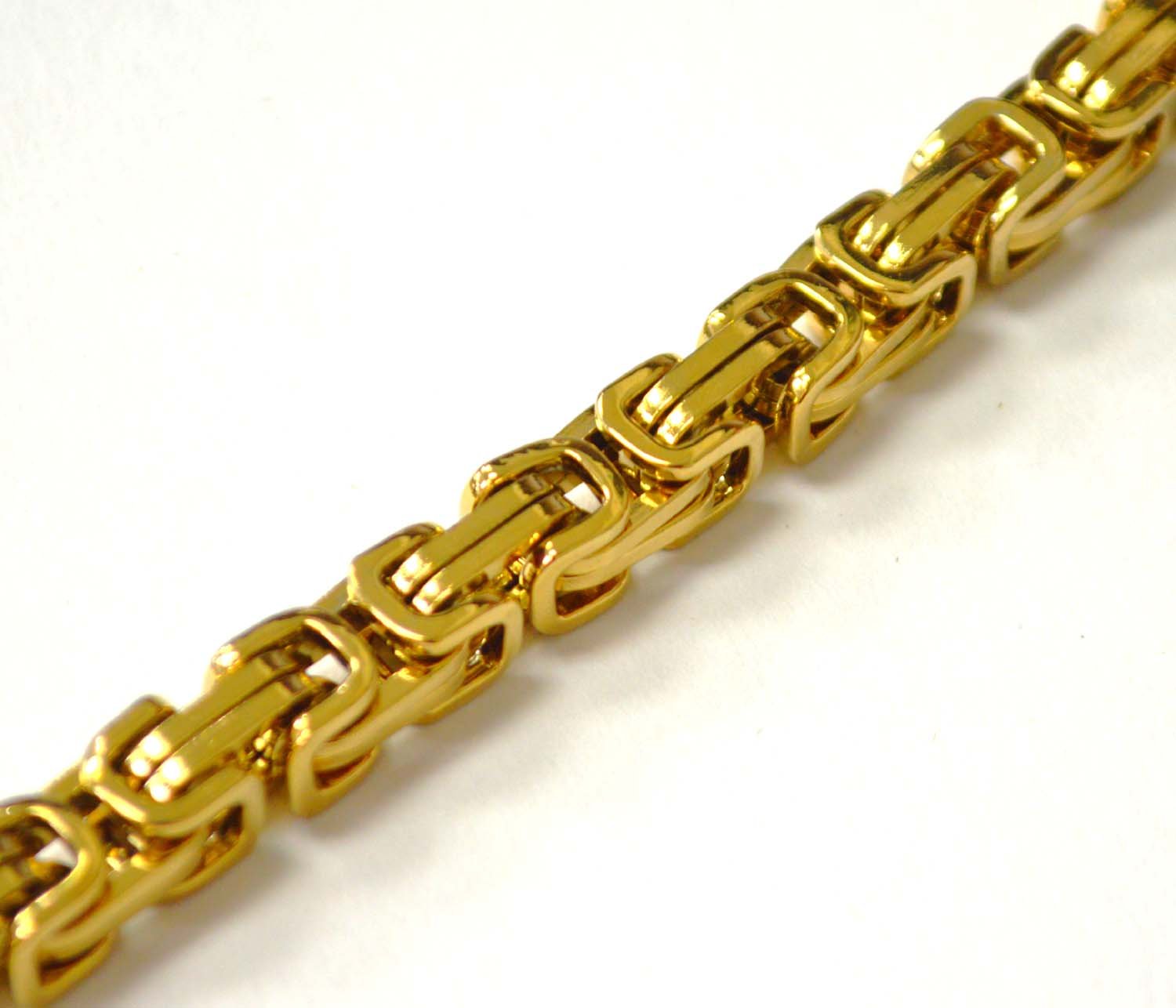 8mm Gold IP Plated Byzantine Chain 85-195G-8
