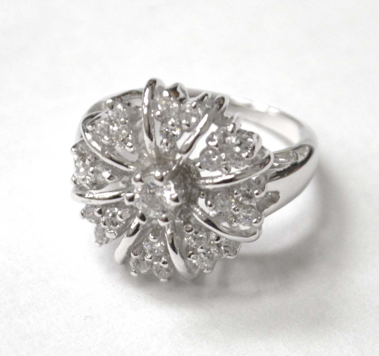 CZ Stone Ring Sterling Silver 51-2027