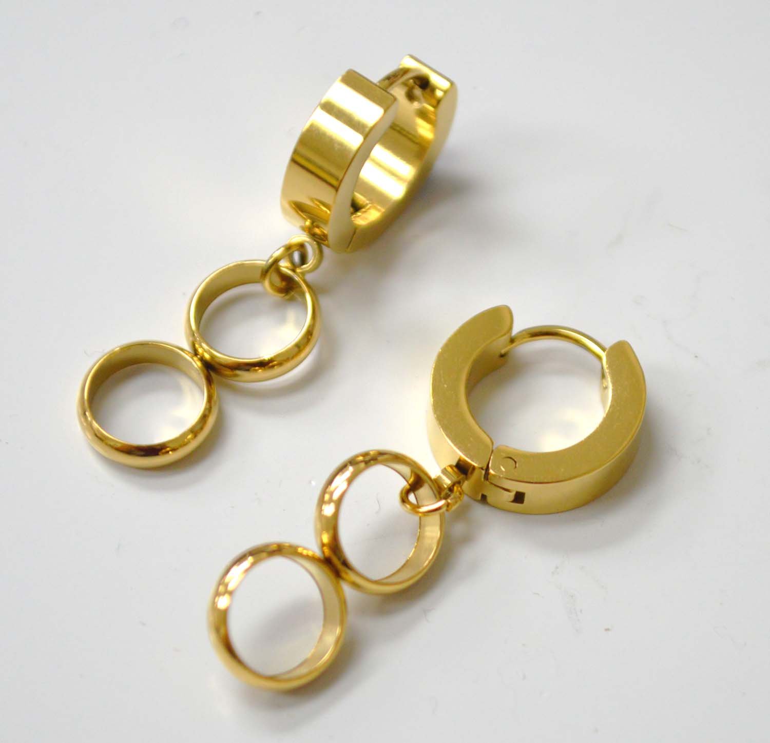 Dangling Loop Gold Plated Huggies 83-909G
