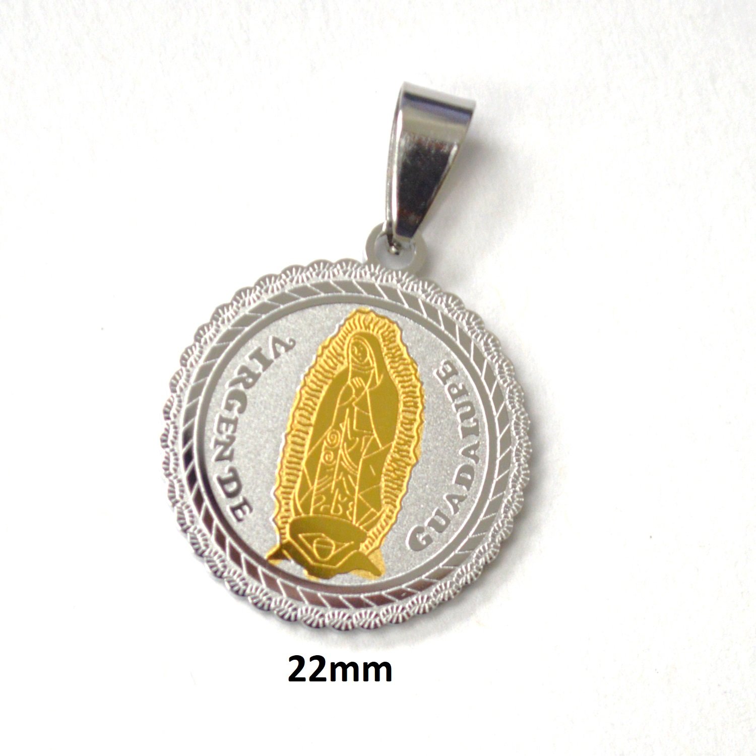 Virgen De Guadalupe/St Jude 2 Tone Gold Plated Pendant 86-3067-2T