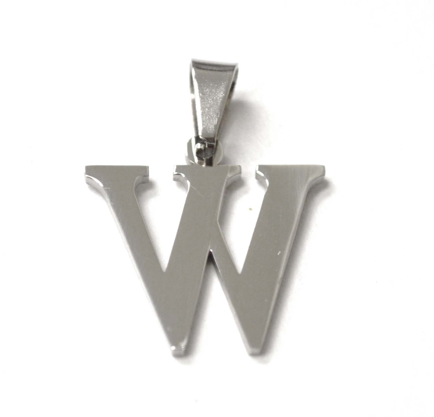 W Initial Stainless Steel Pendant 86-278-W