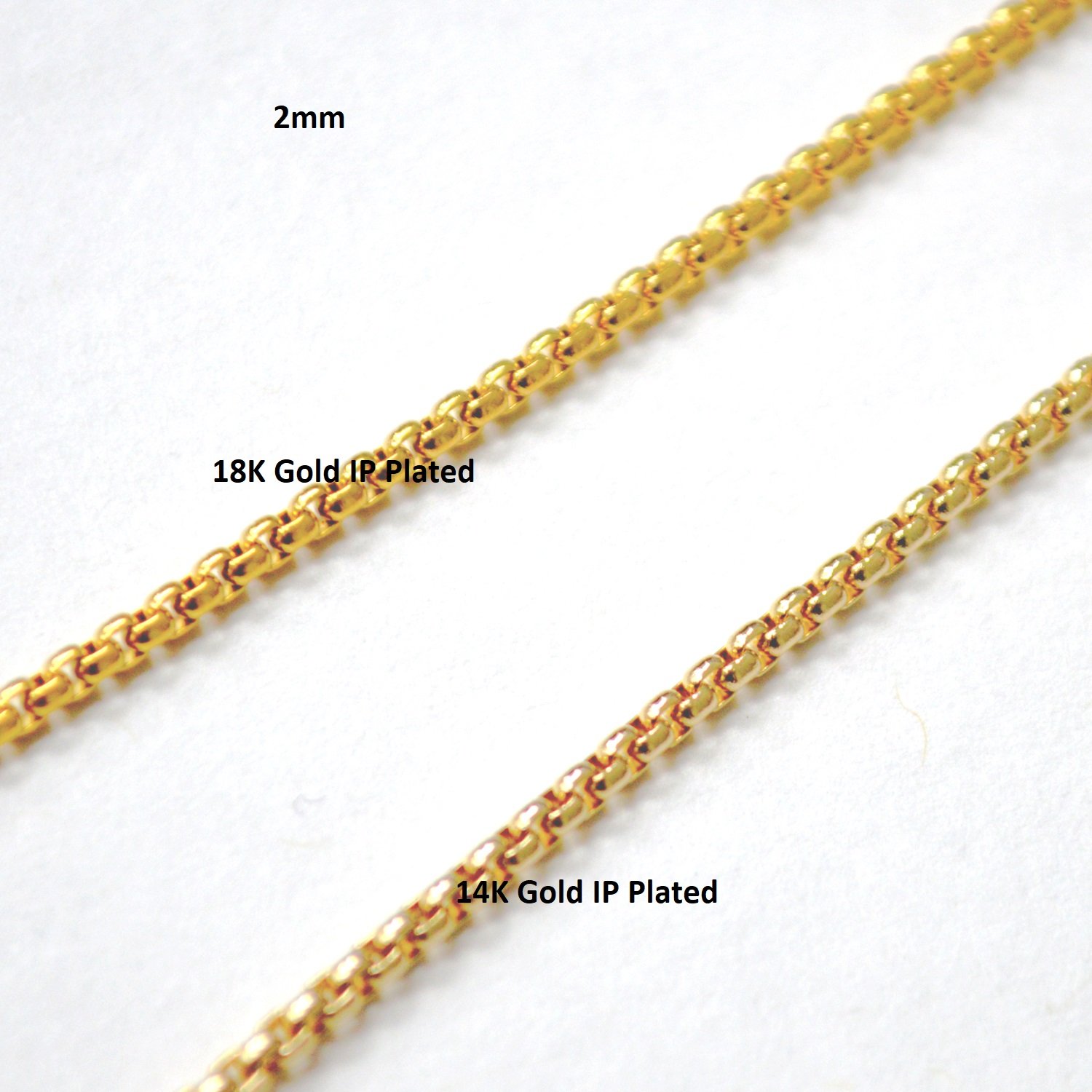 Closed Out - 2mm 14K Gold Plated Sq ROLO Chain 85-207G-14K-2 (10pcs/pkg)