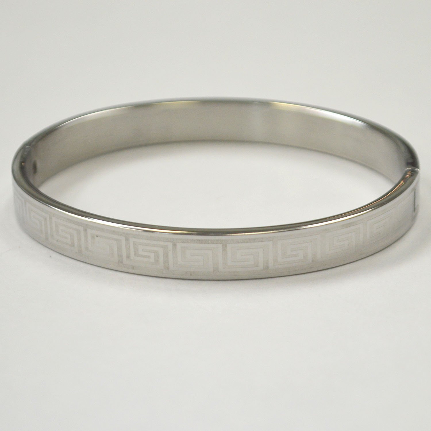Greek Key Design Bangle Bracelet (8mm)