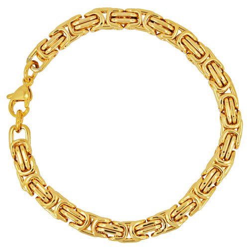7MM GOLD IP PLATED BYZANTINE BRACELET