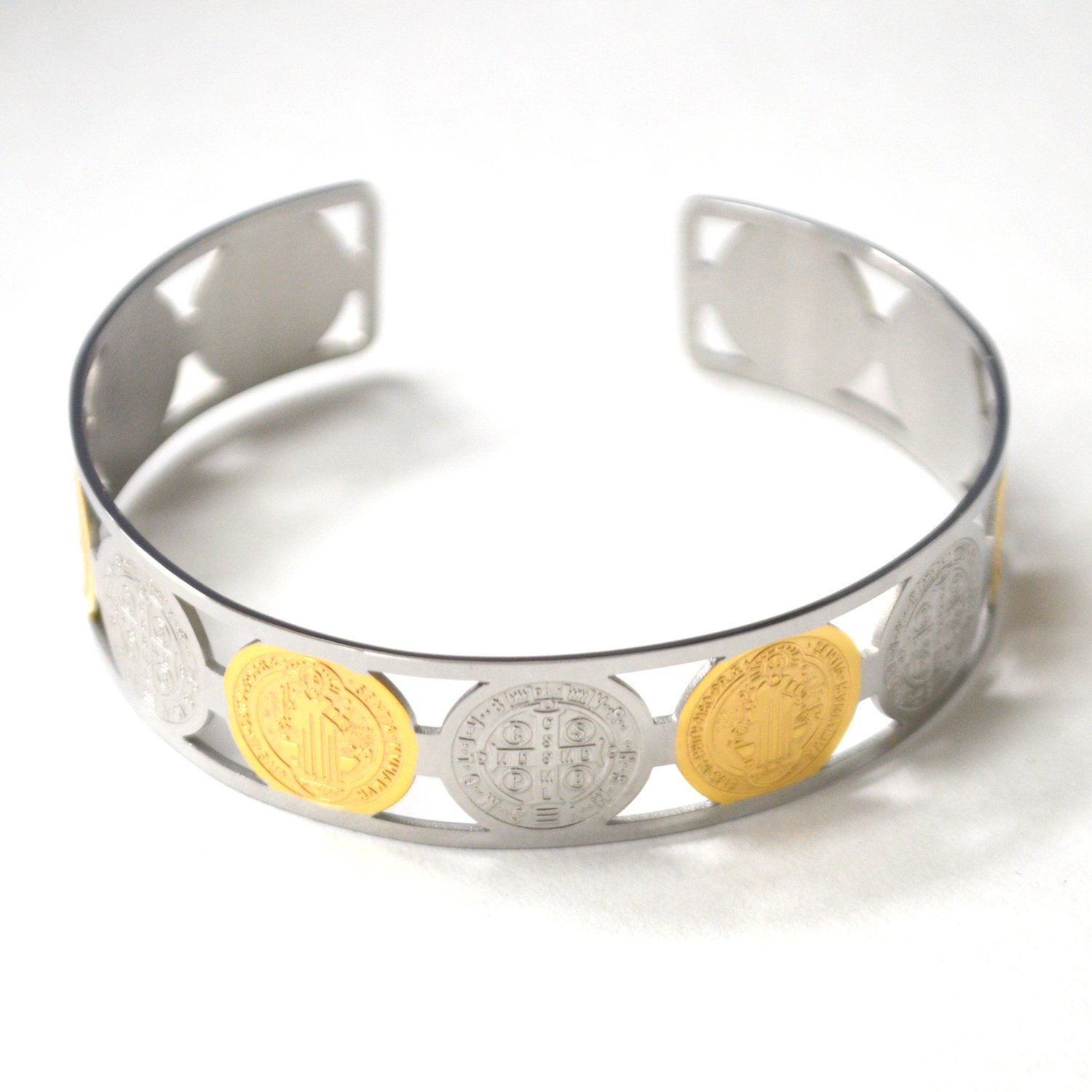 San Beneto 2 Tone Gold Bangle 84-1919-2T