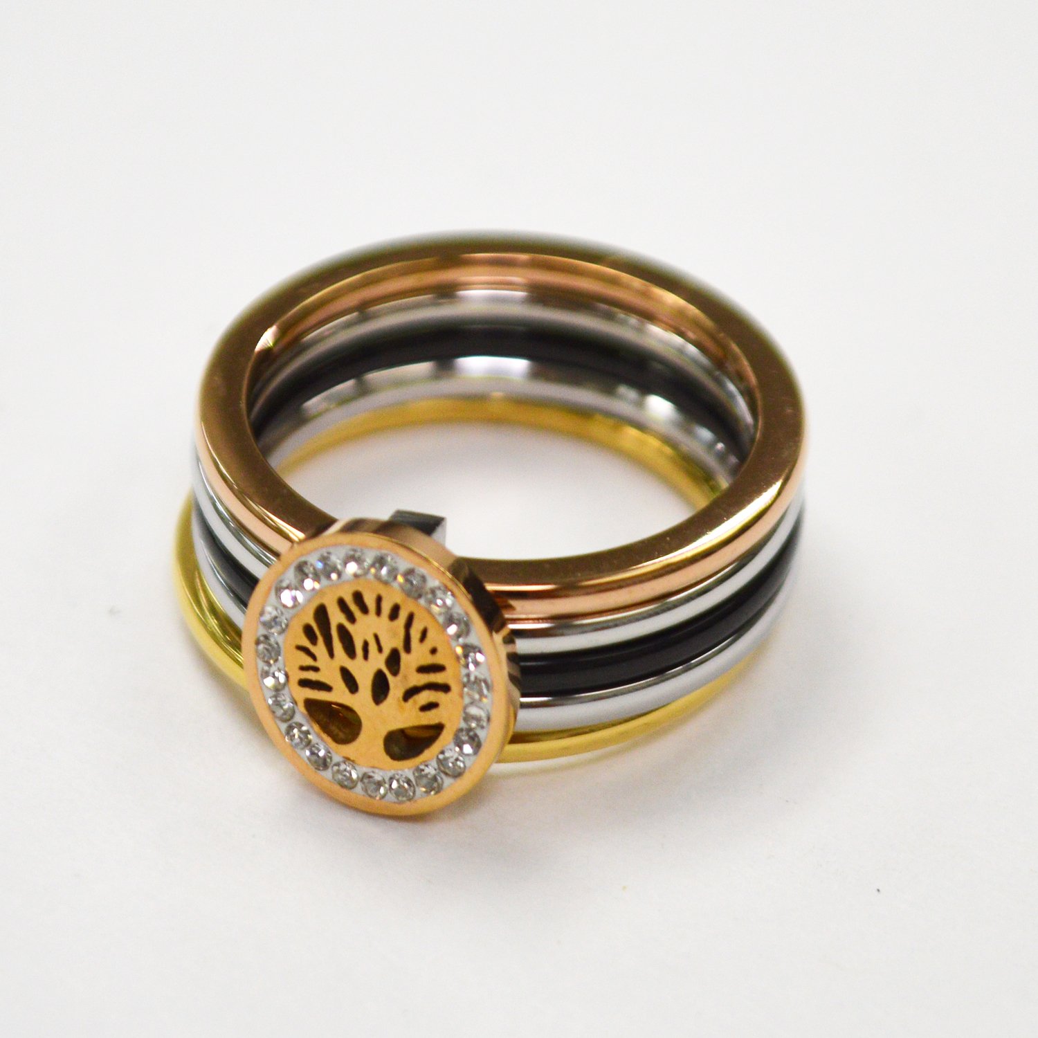 Tree of Life Multi Colors Band Ring 81-1386