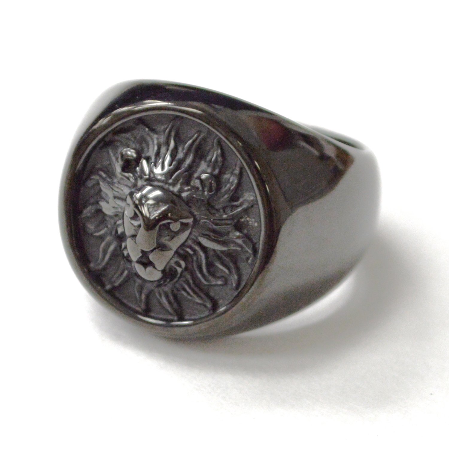 Lion Black Plated Ring 81-1673B