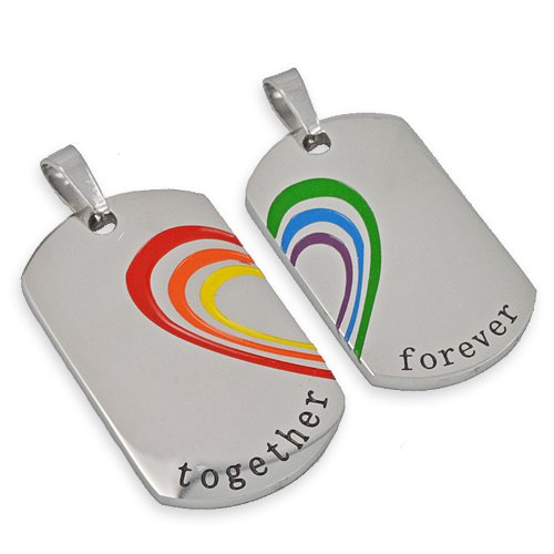 Together Forever Couple Dog Tag Stainless Steel 86-1711