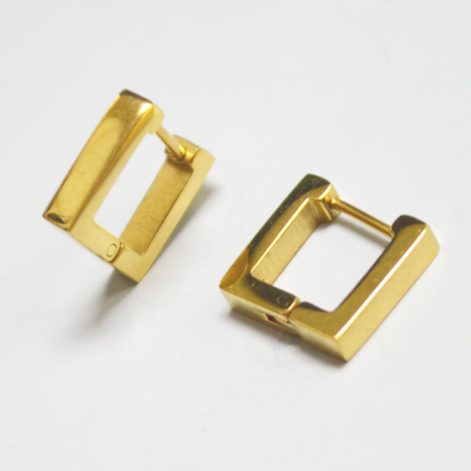 Square Shape Hoops Gold Plated  83-777G