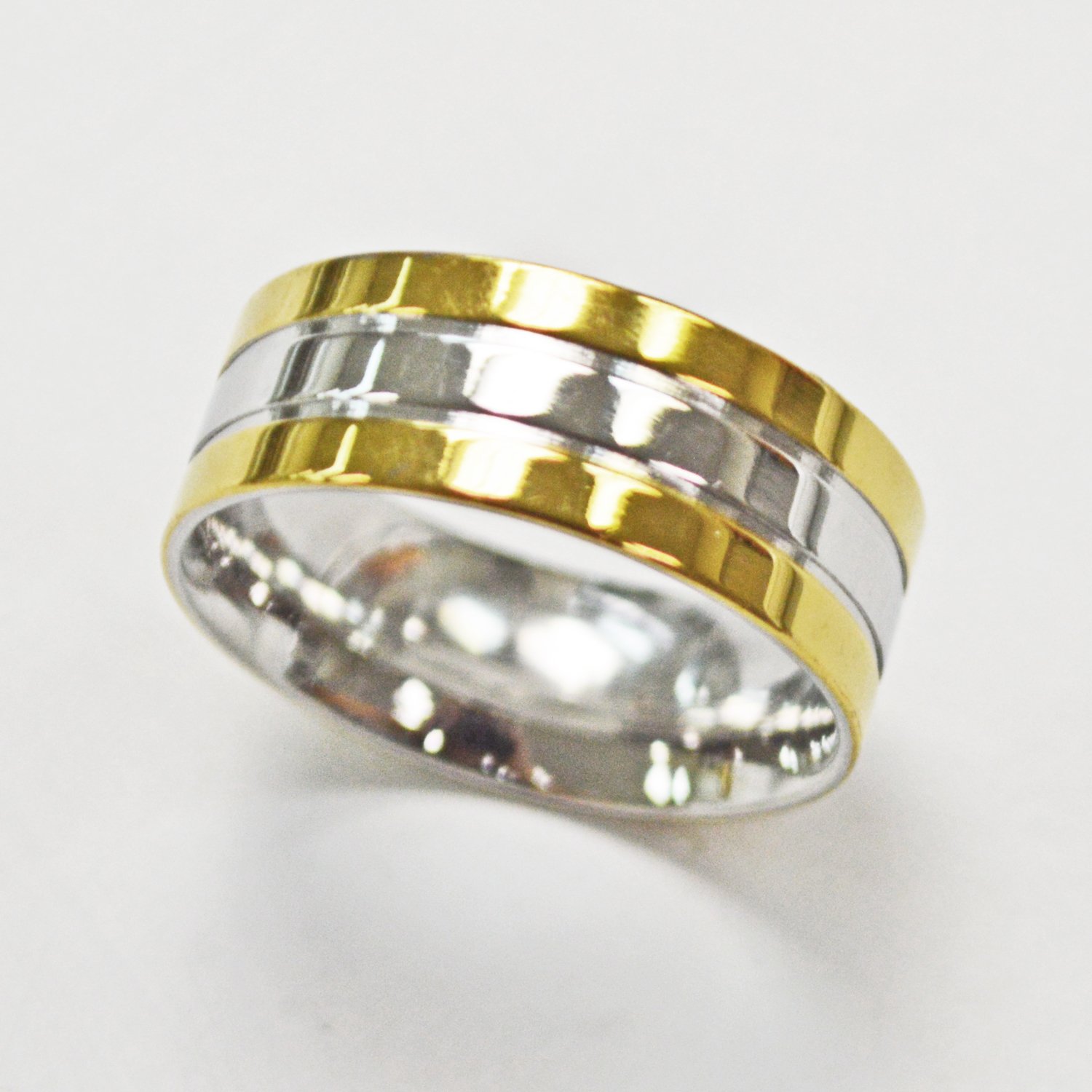 2 Tone Gold Plated Ring (8mm) 81-1325