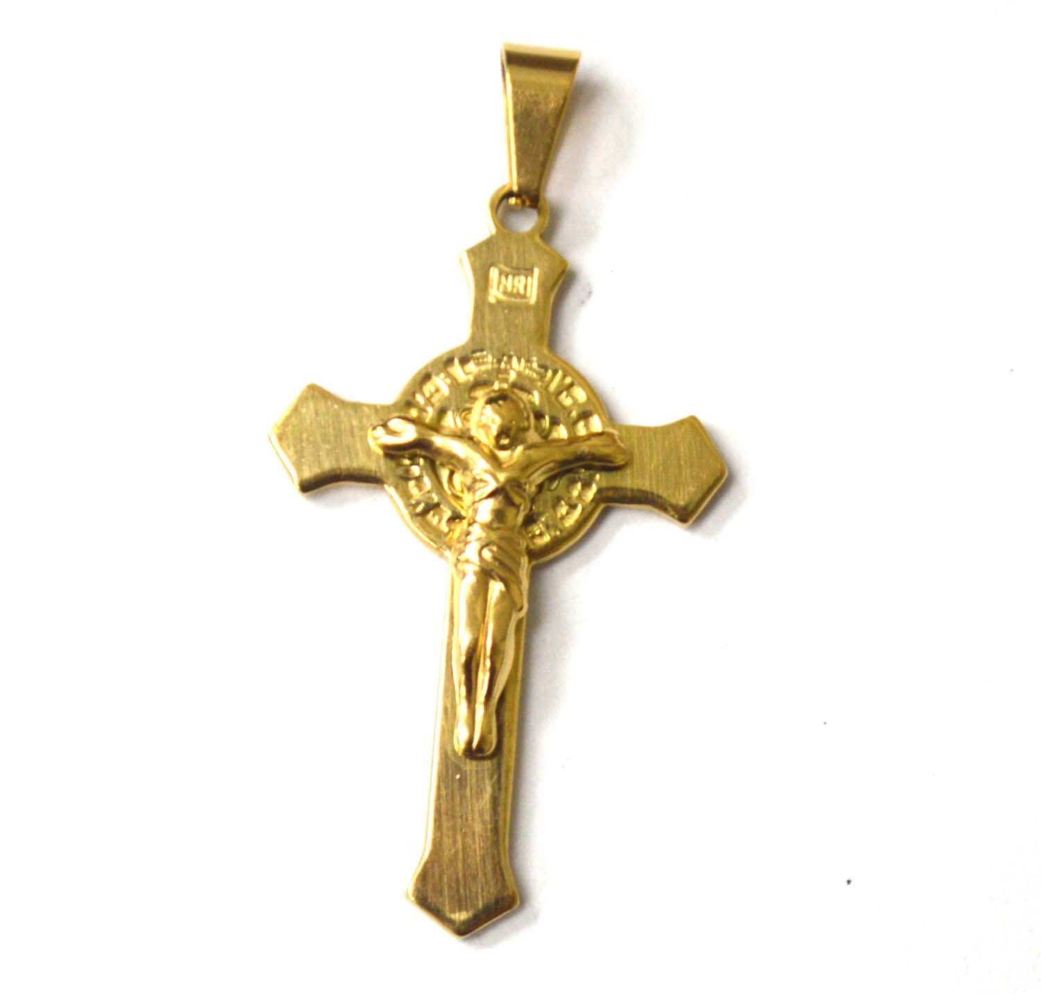 San Beneto Cross Gold IP Plated Pendant 86-2534G