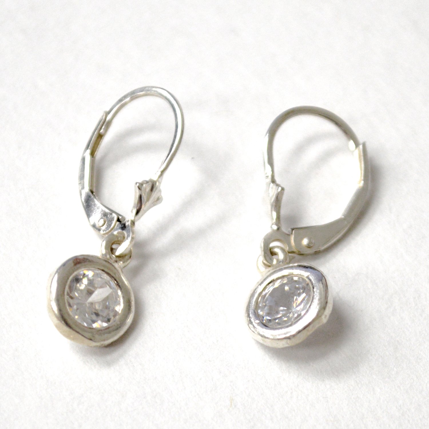 CZ Stone with Leverback Sterling Silver 53-5312