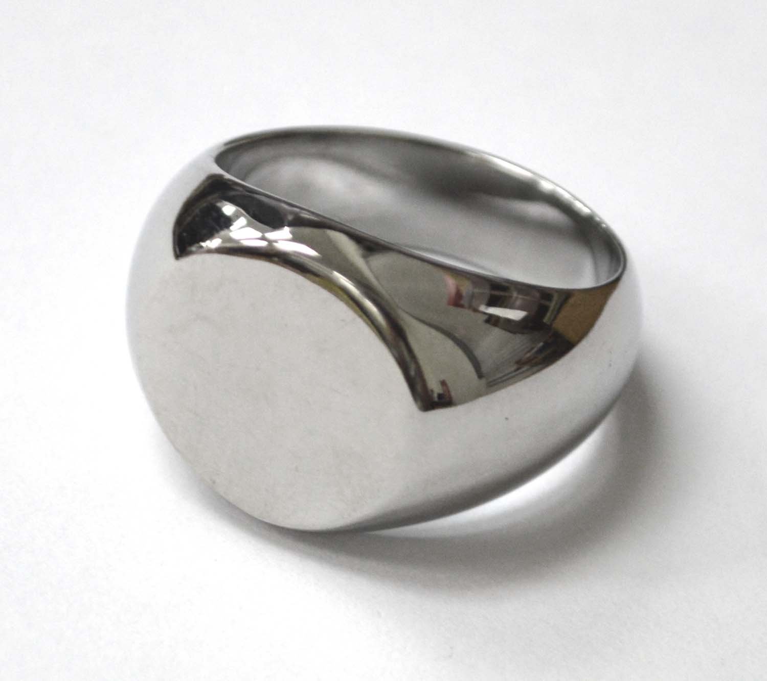 Round Signet Stainless Steel Ring 81-1481S