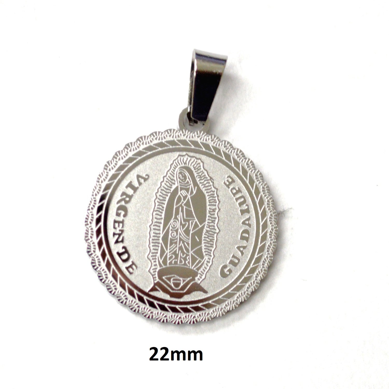 Virgen De Guadalupe/St Jude Stainless Steel Pendant 86-3067S