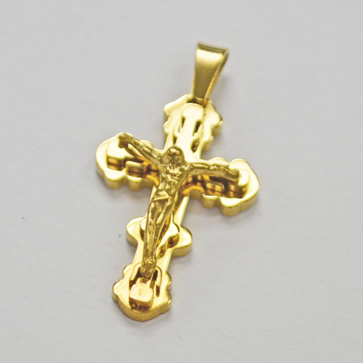 Crucifix Cross Gold IP Plated  Pendant 86-2206G