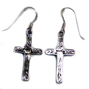 Cross Sterling Silver Earrings 53-1079