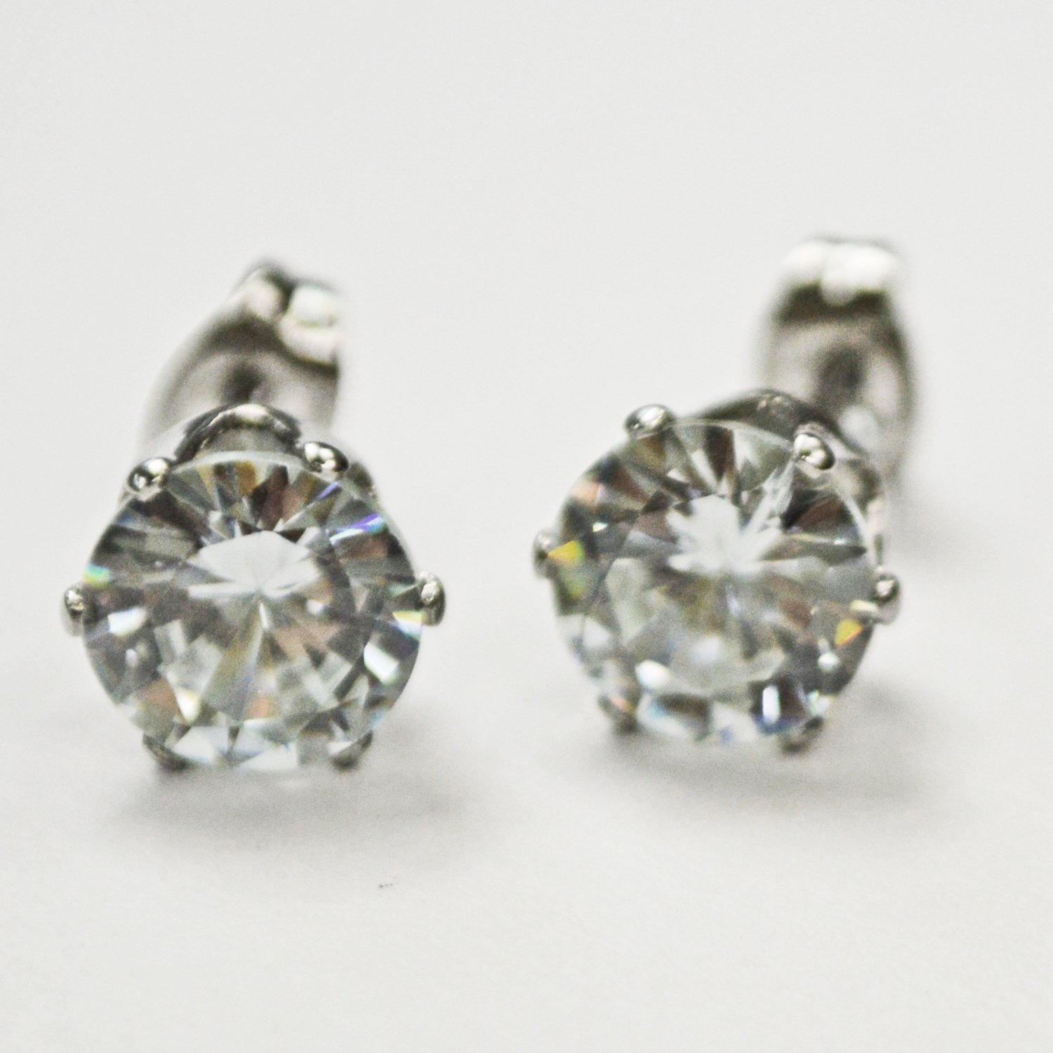 8mm Round CZ Earrings-10 Pairs 83-103-8