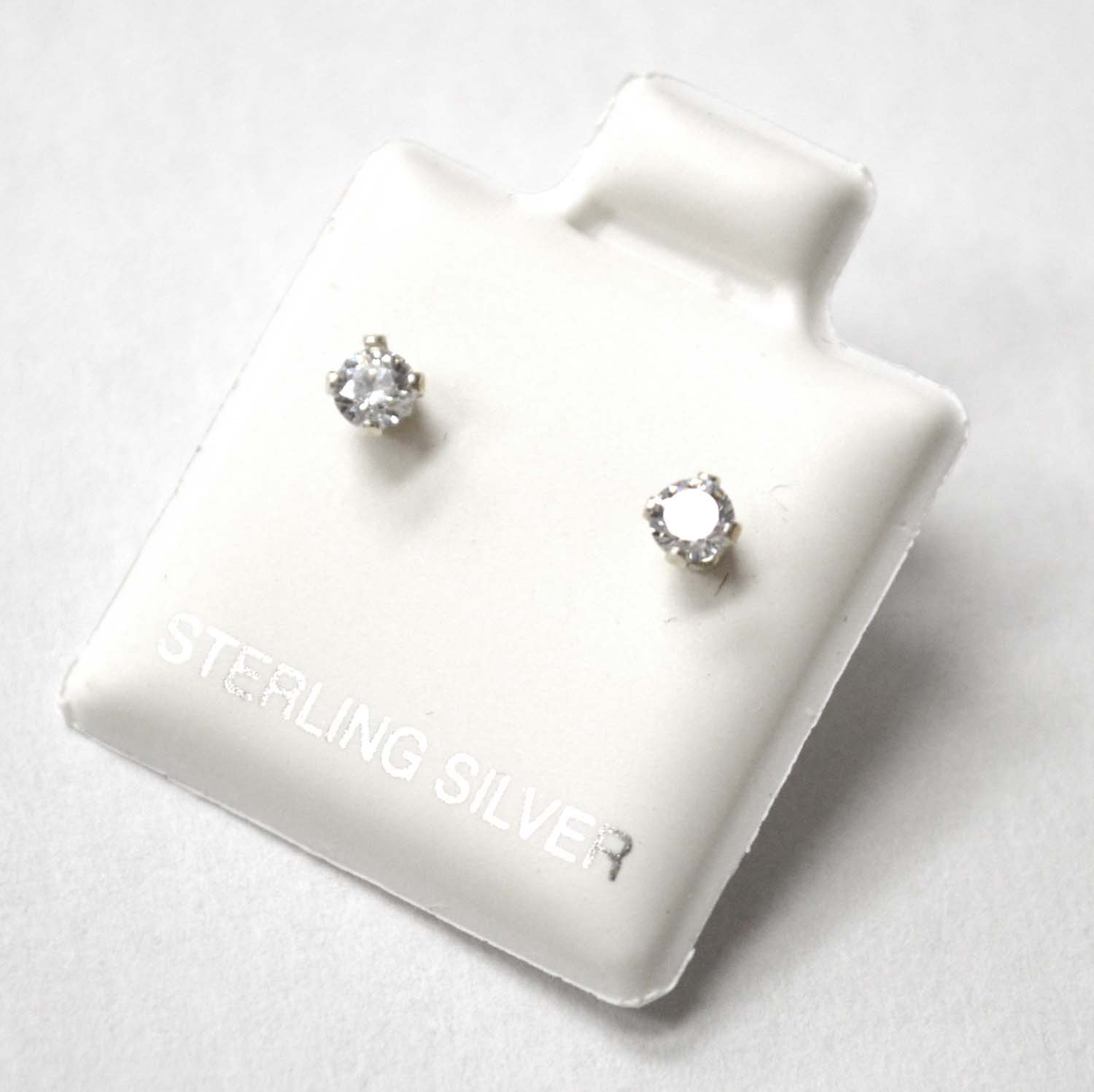 3m.  Round CZ Stud Earrings 53-013-3